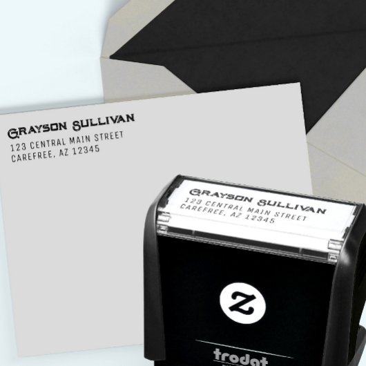 Rustic Professional Left Aligned Address セルフインキングスタンプ