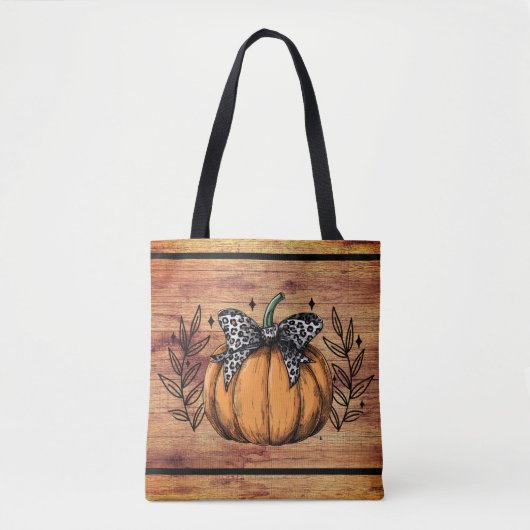 Rustic Pumpkin Fall Foliage トートバッグ (正面)