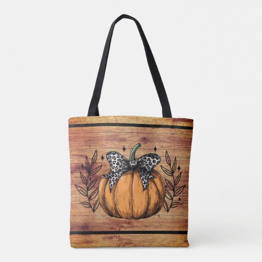 Rustic Pumpkin Fall Foliage トートバッグ (裏面)
