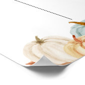 Rustic Pumpkin Gender Reveal Voting Board Poster ポスター (角)