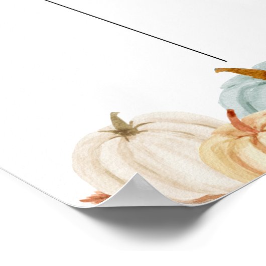 Rustic Pumpkin Gender Reveal Voting Board Poster ポスター (角)