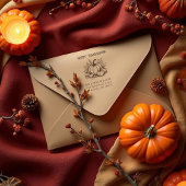 Rustic Pumpkin Harvest Arrangement Fall ラバースタンプ