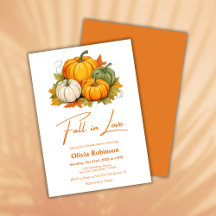 Rustic Pumpkin Orange Fall in Love ブライダルシャワー