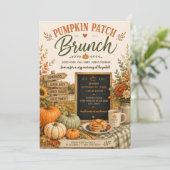 Rustic Pumpkin Patch Fall Autumn Party 招待状 (スタンド正面)