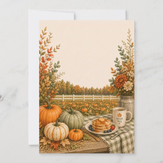 Rustic Pumpkin Patch Fall Autumn Party  招待状 (裏面)