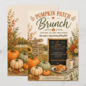 Rustic Pumpkin Patch Fall Autumn Party 招待状 (正面/裏面)