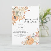 Rustic Pumpkin Thanksgiving Dinner Invitation セーブザデート (スタンド正面)
