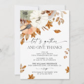 Rustic Pumpkin Thanksgiving Dinner Invitation セーブザデート (正面)