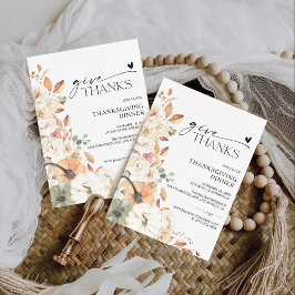 Rustic Pumpkin Thanksgiving Dinner Invitation セーブザデート