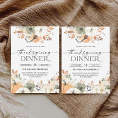 Rustic Pumpkin Thanksgiving Dinner Invitation セーブザデート