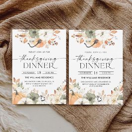 Rustic Pumpkin Thanksgiving Dinner Invitation セーブザデート