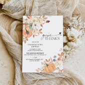 Rustic Pumpkin Thanksgiving Dinner Invitation セーブザデート