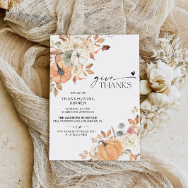 Rustic Pumpkin Thanksgiving Dinner Invitation セーブザデート