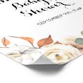 Rustic pumpkin Watercolor Baby Shower Welcome Sign ポスター (角)