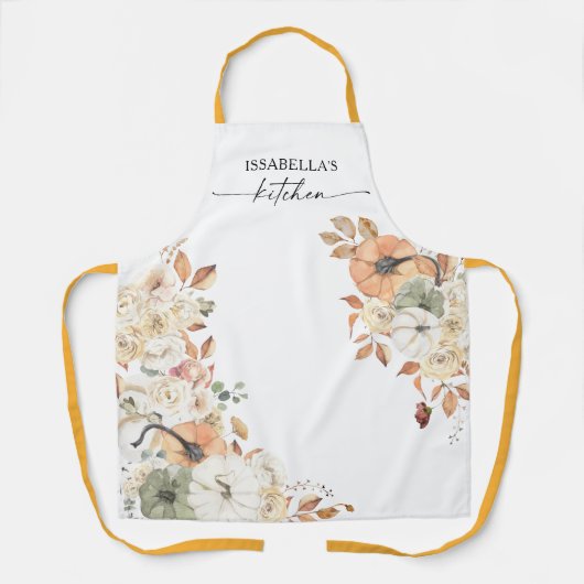 Rustic Pumpkins Thanksgiving All-Over Print Apron エプロン (正面)