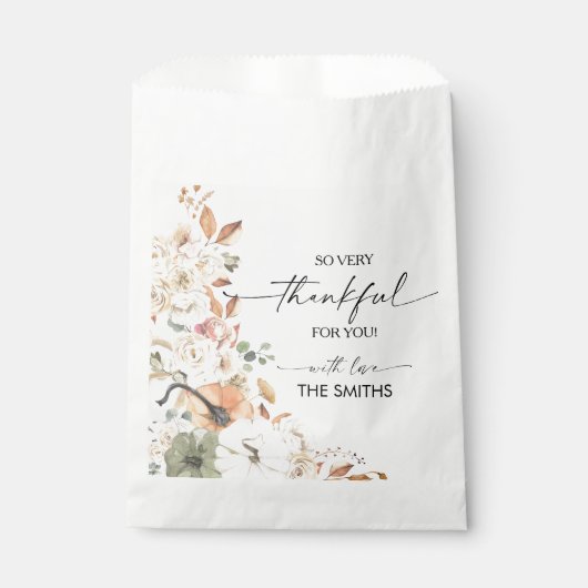 Rustic Pumpkins Thanksgiving Dinner Favor Bags フェイバーバッグ (正面)
