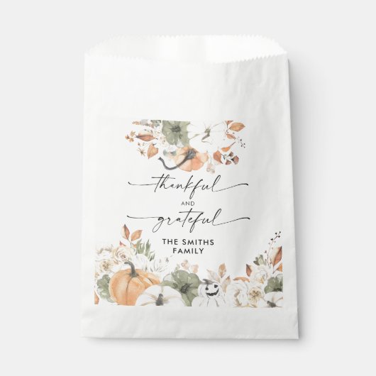 Rustic Pumpkins Thanksgiving Dinner Favor Bags フェイバーバッグ (正面)