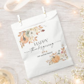 Rustic Pumpkins Thanksgiving Dinner Favor Bags フェイバーバッグ (クリップ留めされた状態)