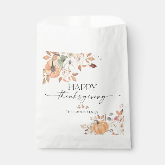 Rustic Pumpkins Thanksgiving Dinner Favor Bags フェイバーバッグ (正面)