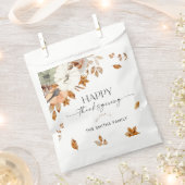 Rustic Pumpkins Thanksgiving Dinner Favor Bags フェイバーバッグ (クリップ留めされた状態)
