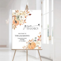 Rustic Pumpkins Thanksgiving Dinner Foam Boards