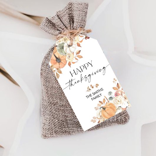 Rustic Pumpkins Thanksgiving Dinner Gift Tag ギフトタグ