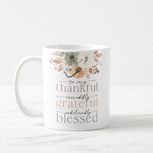 Rustic Pumpkins Thanksgiving Dinner Mug コーヒーマグカップ (左)
