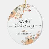 Rustic Pumpkins Thanksgiving Dinner Ornament セラミックオーナメント (左)