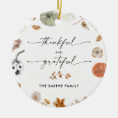Rustic Pumpkins Thanksgiving Dinner Ornament セラミックオーナメント (正面)