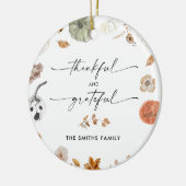 Rustic Pumpkins Thanksgiving Dinner Ornament セラミックオーナメント (左)