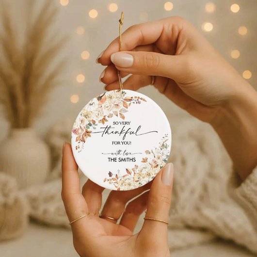 Rustic Pumpkins Thanksgiving Dinner Ornament セラミックオーナメント