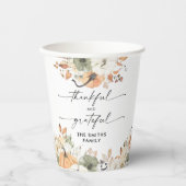 Rustic Pumpkins Thanksgiving Dinner Paper cup 紙コップ (正面)