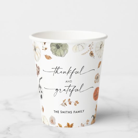 Rustic Pumpkins Thanksgiving Dinner Paper cup 紙コップ (正面)