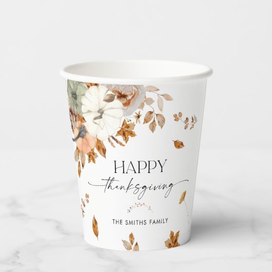 Rustic Pumpkins Thanksgiving Dinner Paper cup 紙コップ (裏面)