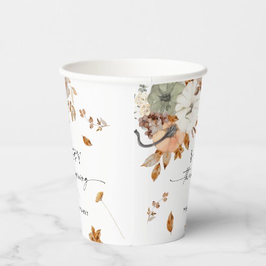Rustic Pumpkins Thanksgiving Dinner Paper cup 紙コップ (右)