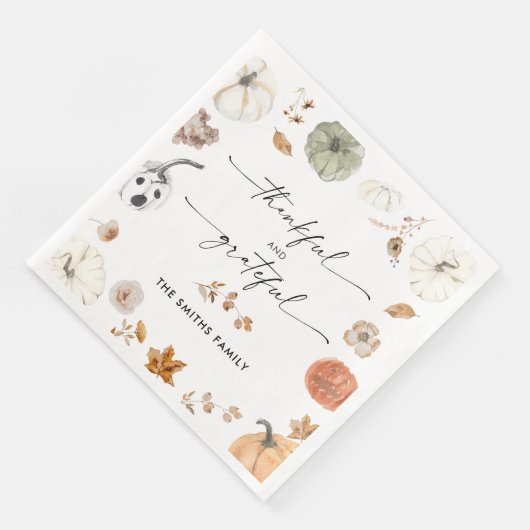 Rustic Pumpkins Thanksgiving Dinner Paper Napkin (コーナー)