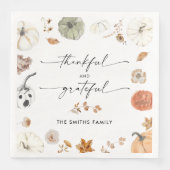 Rustic Pumpkins Thanksgiving Dinner Paper Napkin (正面)