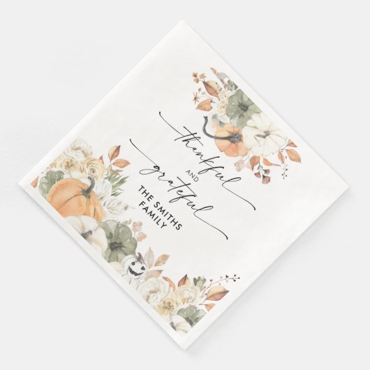 Rustic Pumpkins Thanksgiving Dinner Paper Napkin (コーナー)