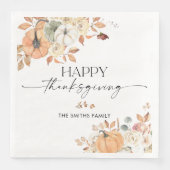 Rustic Pumpkins Thanksgiving Dinner Paper Napkin (正面)