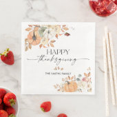 Rustic Pumpkins Thanksgiving Dinner Paper Napkin (インサイチュ)