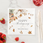Rustic Pumpkins Thanksgiving Dinner Paper Napkin (インサイチュ)