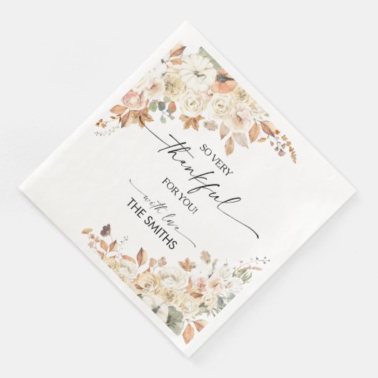 Rustic Pumpkins Thanksgiving Dinner Paper Napkin (コーナー)
