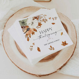 Rustic Pumpkins Thanksgiving Dinner Paper Napkin