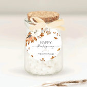 Rustic Pumpkins Thanksgiving Dinner Sticker ラウンドシール