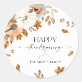 Rustic Pumpkins Thanksgiving Dinner Sticker ラウンドシール (正面)