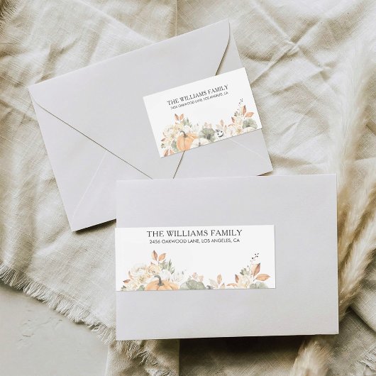Rustic Pumpkins Thanksgiving Return Address Label ラベル