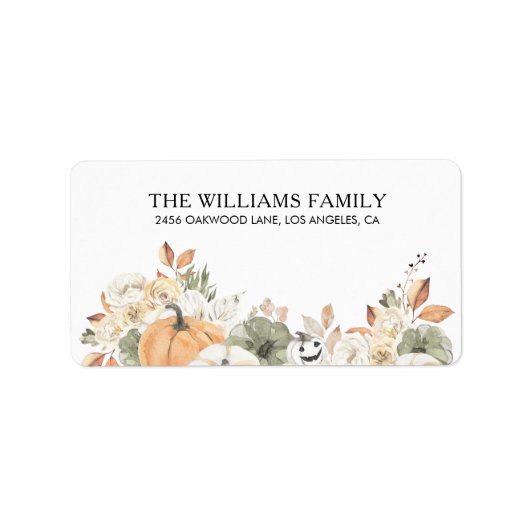 Rustic Pumpkins Thanksgiving Return Address Label ラベル (正面)