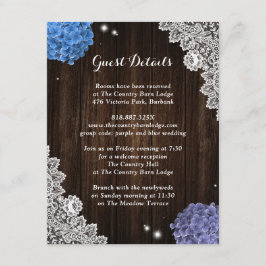 Rustic Purple and Blue Floral Enclosure Card エンクロージャーカード