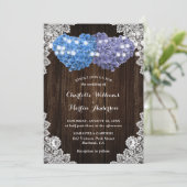 Rustic Purple and Blue Floral Wedding Invitation 招待状 (スタンド正面)
