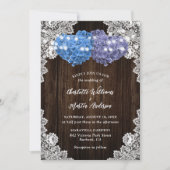 Rustic Purple and Blue Floral Wedding Invitation 招待状 (正面)